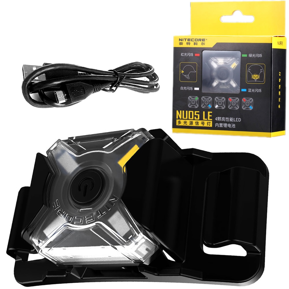Topale nitecore  nu05 kit 35 lms hvidt rødt lys højtydende 4 led letvægts usb genopladelig udendørs cykel pandelampe mate: Nu05le