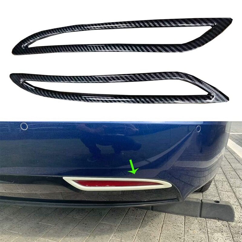 Carbon Fiber Auto Mistachterlicht Trim Strip, Auto Exterieur Modificatie, Voor Tesla Model S