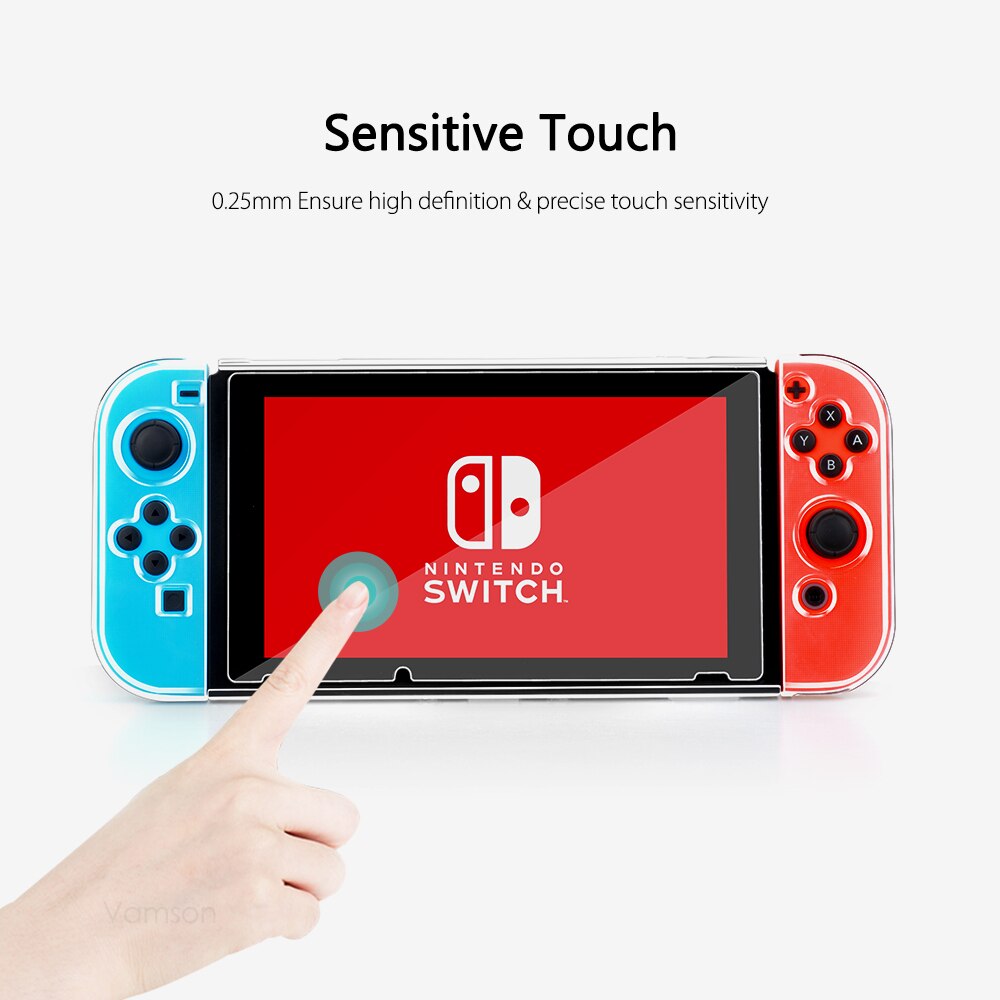 Vamson für Schalter Zubehör 1-3Stck Schutz Glas für Nintendo Swich Gehärtetem Bildschirm Schutz mit Reinigungs Tuch NT02