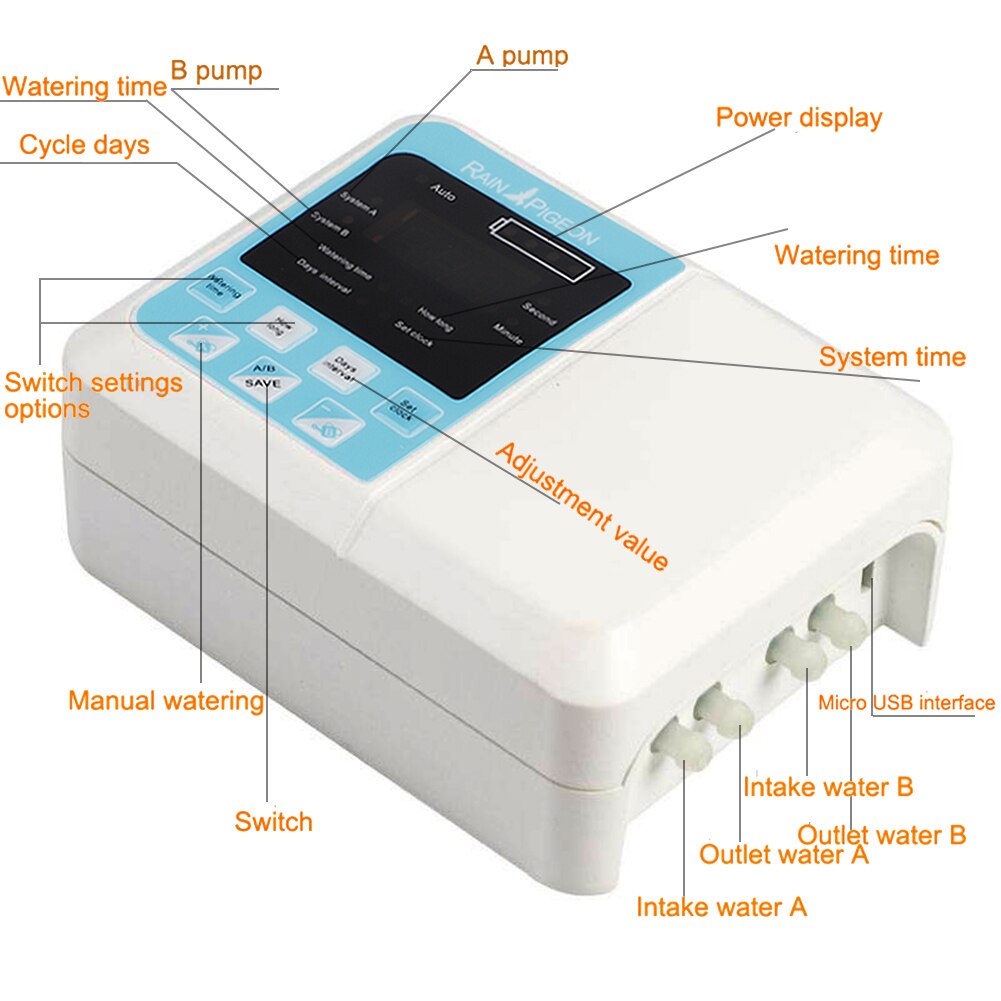 Solar Powered Potted Garden Automatic Watering Device 1/2 Pump Intelligent Garden Plant Drip Irrigation Water Pump Timer System