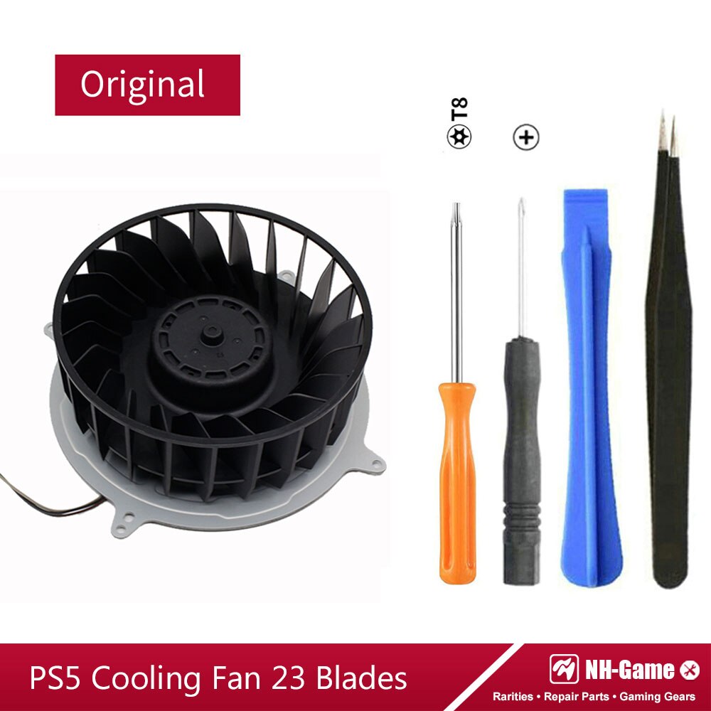 TOPWOLF Replacement Internal Cooling Fan For PS5 Console - 17-Blade G12L12MS1AH-56J14 12V 2.4A