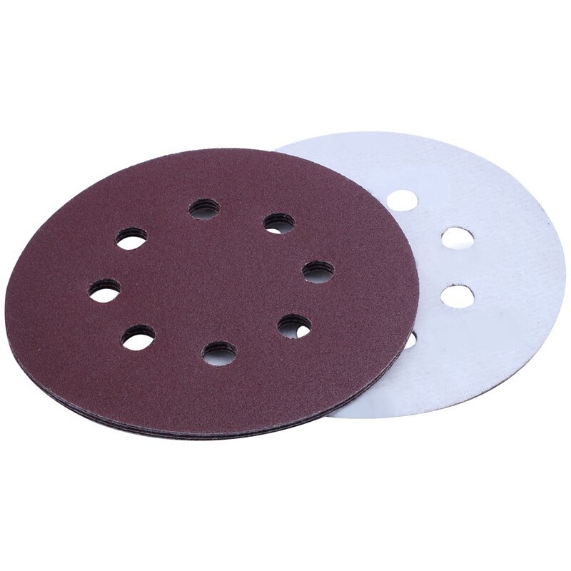 50Pcs 125Mm Orbital Sander Sandpaper Discs 40,60,80,100,120G Grit Sanding
