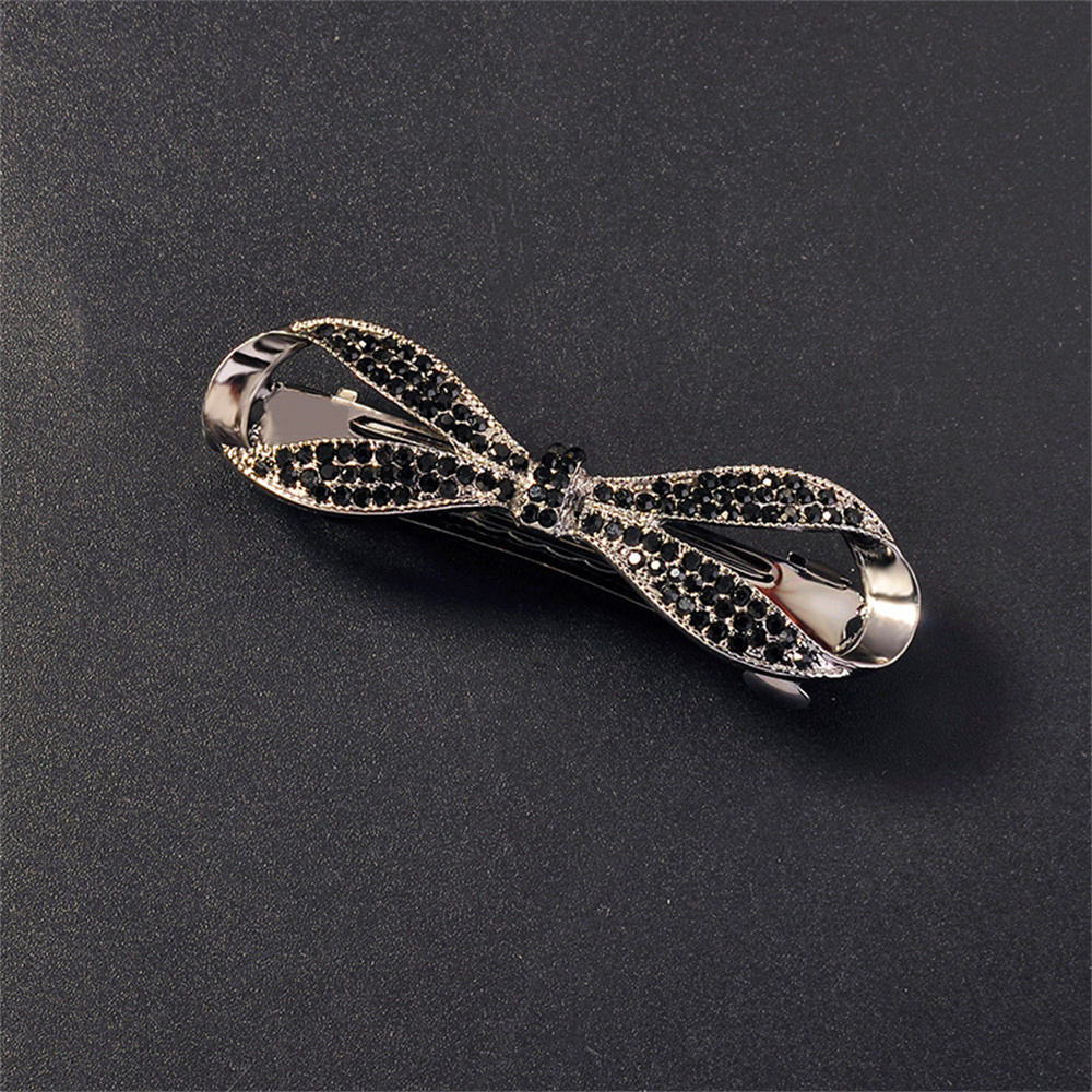 Prachtige haarspeld met strik van imitatiekristal voor dames, haarclips met strass-steentjes, haaraccessoires.: Hemelsblauw