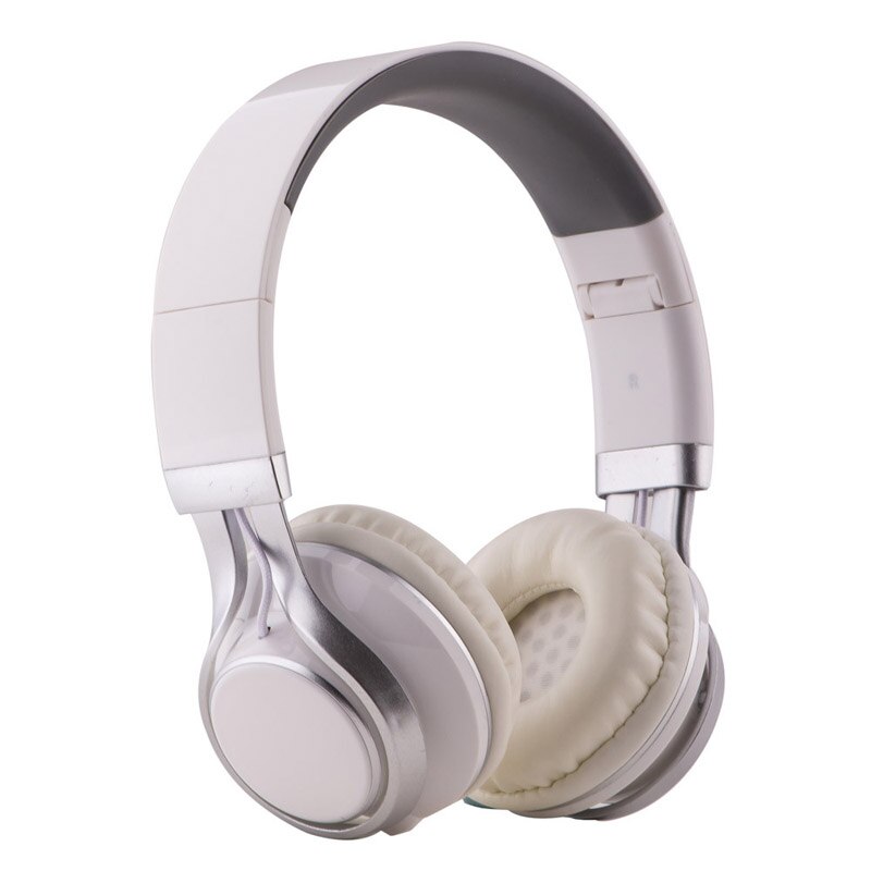 Casque stéréo filaire pliable de 3.5mm, grandes écouteurs pour téléphone, MP3, PC, casque de musique pour filles/garçons: WHITE