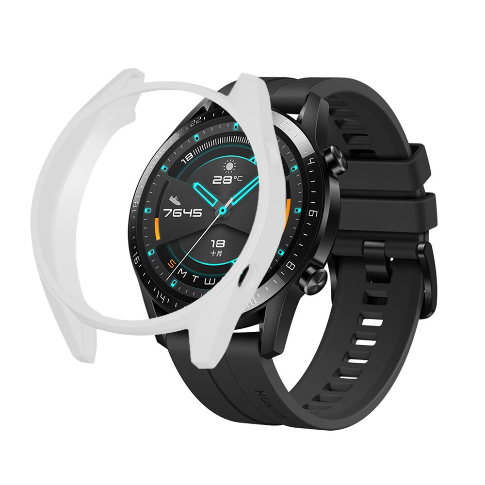 Funda de TPU para Huawei Watch GT 2 y reloj GT marco Protector para Huawei GT 2 GT 46mm Smart Watch pulsera carcasa protectora: Blanco / Huawei GT 46mm
