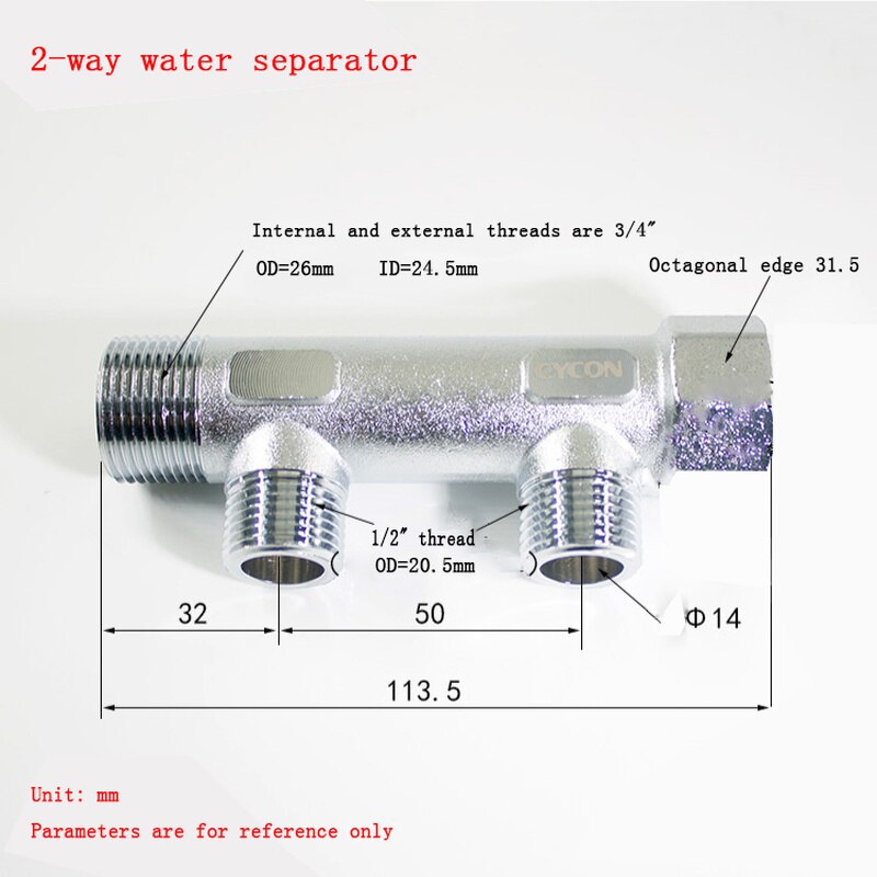 1/2"Brass Faucet Water Manifolds for Water Seperator Faucet Accessories Manifold Switch Valve 2-6 way large flow