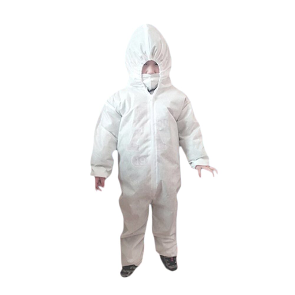 Beskyttende børneoveralls hætte til børn engangsbeskyttende jumpsuit antistatisk støvtæt beskyttende arbejdsdragt hvidt betræk: Xl