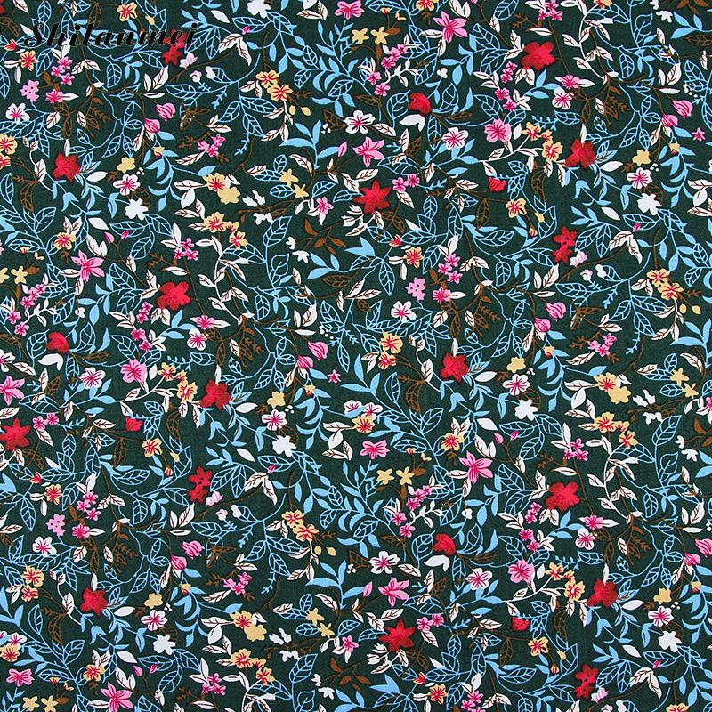1.45m * 2m tecido de algodão impresso tecido floral fina densidade pacote quadrado costura fiapos diy padrão de flor artcraft tecido de algodão: green