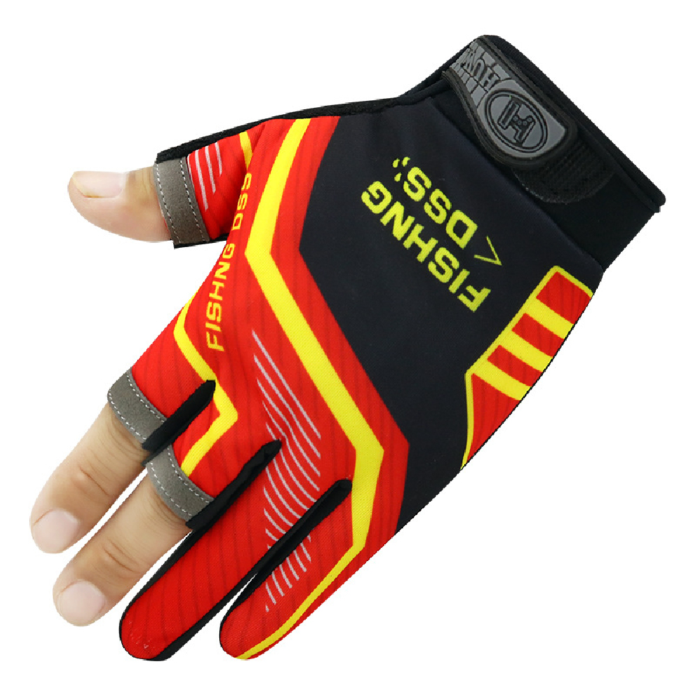 Guantes de pesca con corte de tres dedos para hombre, herramienta antideslizante, guantes para pesca al aire libre, guante de elasticidad, accesorios de pesca, buscador de peces