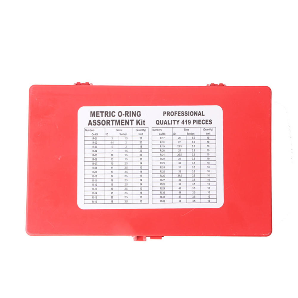 419 stk pakningstætningsring o-ringe gummisæt sæt tætningspakning o-ringe gummi universal o-ringskiver sortiment sæt  r01-r32