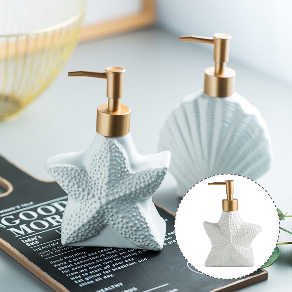 Bathroom Ceramic Shampoo Pump Bottle White Ceramic Soap Dispenser Pump Bottle