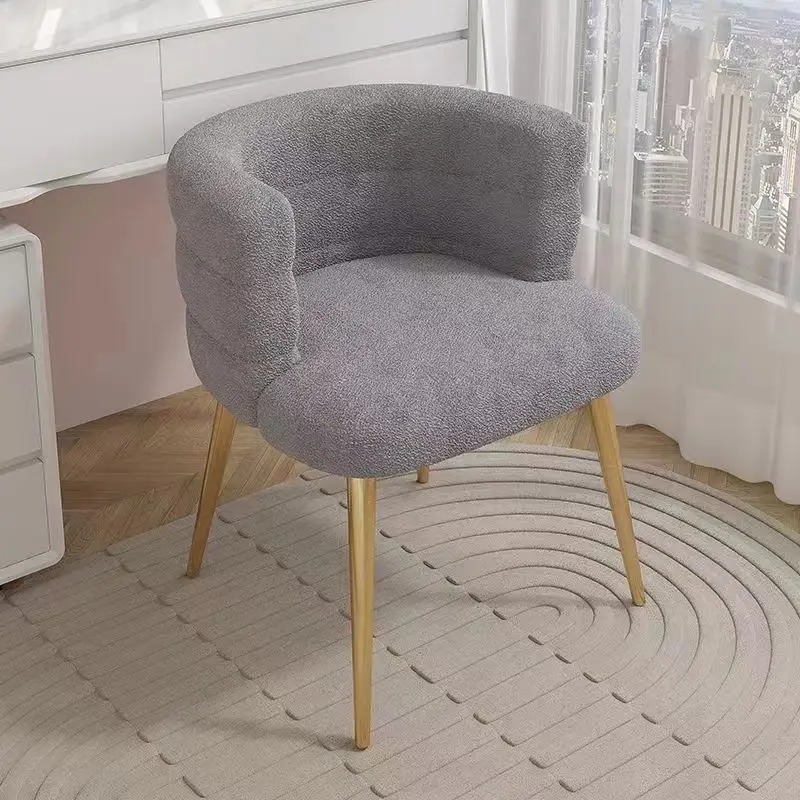 Nordisk chaiselong enkelt doven sofa stol makeup stol uld fløjl soveværelse stue garderobe kommode stole toiletbordsstole: Mørke lilla