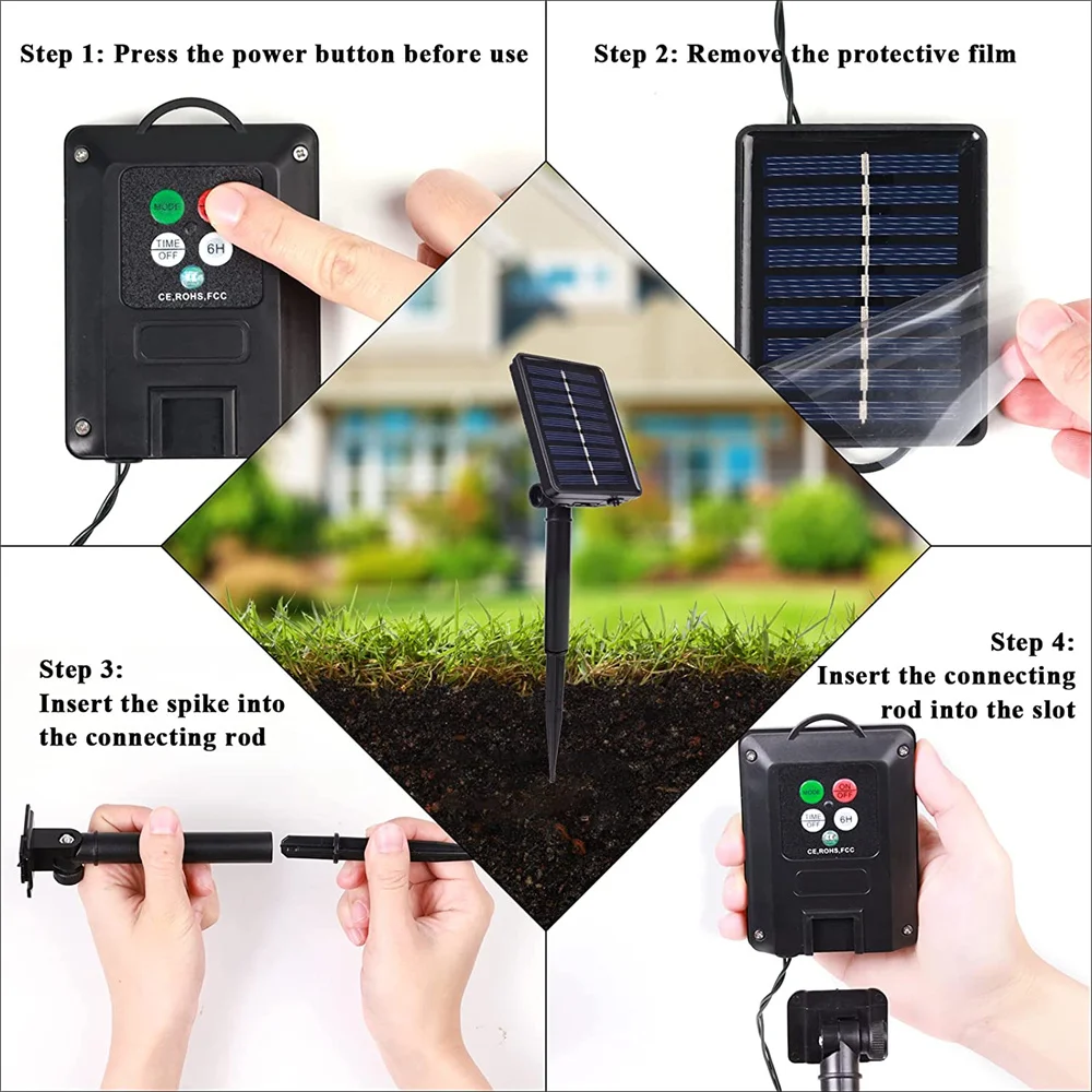 Led Outdoor Solar Lamp String Lights Timing 200/300 Leds Fairy Christmas Party Garland Solar Tuin Waterdicht