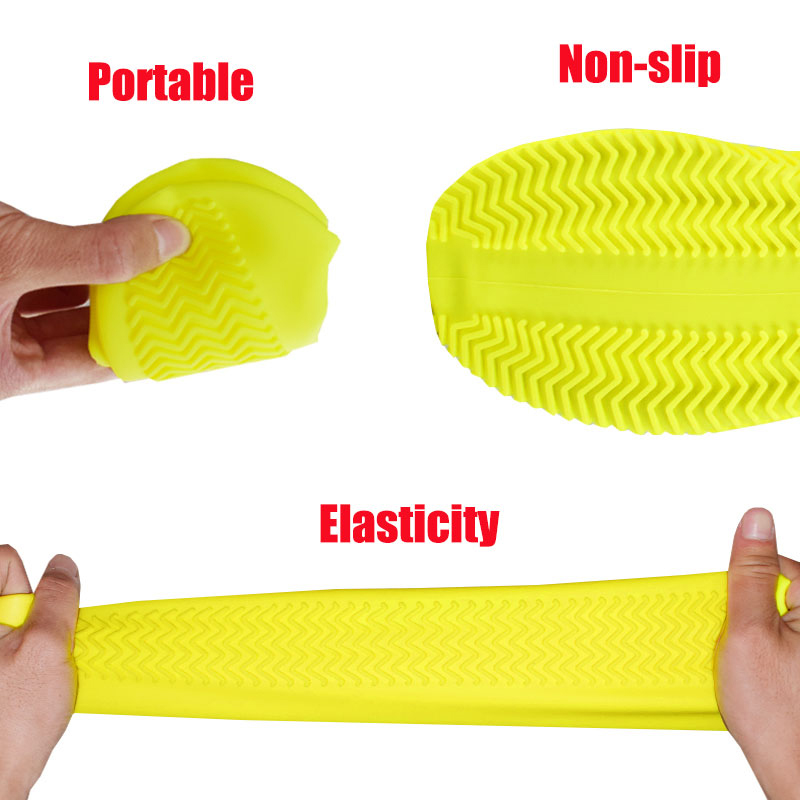 1 Paar wasserdichte, rutschfeste Silikonschuhe, hochelastisch, verschleißfest, unisex-Regenstiefel für regnerische Tage Ich bin Freien, wiederverwendbarer Schuhüberzug