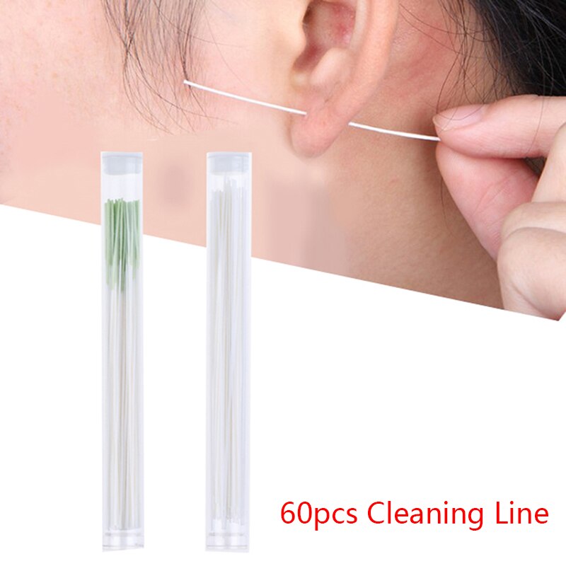 60pcs Ear Hole Cleaning Line Piercing Aftercare Sterilization Disposable Earrings Hole Cleaner Disinfection Ear Wires