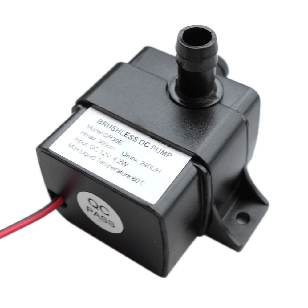 Ultra-silencieux DC 12V 4.2W 240L/H débit étanche pompe sans brosse Mini pompe à eau Submersible QR30E