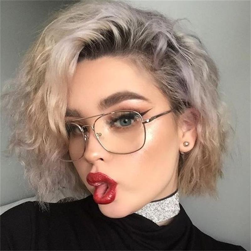 Luxe Vrouwen Vierkante Brillen Vintage Bril Optische Frame Goud Metalen Unisex Bril Clear Lens Bril Blauw Licht Bril