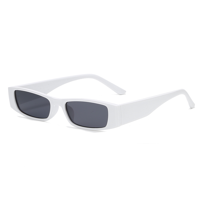 Small Rectangle Sunglasses Women Brand Black Sun Glasses For Female Trend Glasees Ladies UV400: WHITE