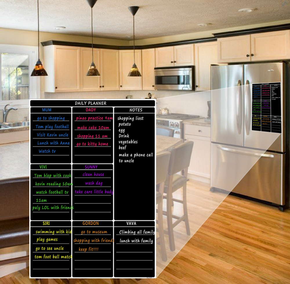 A3 magnetisk tørrulle whiteboard ark køkken køleskab ugentlig tavle kalender nyttig menu planlægning købmand indkøbsliste