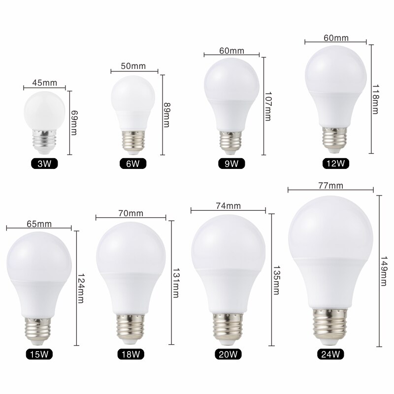 6 Stck LED-lampe Lampen E14 E27 AC 220 V Glühbirne Clever IC 3 W 6 W 9 W 12 W 15 W 18 W 20 W 24 W Hohe Helligkeit Lampada LED Bombillas