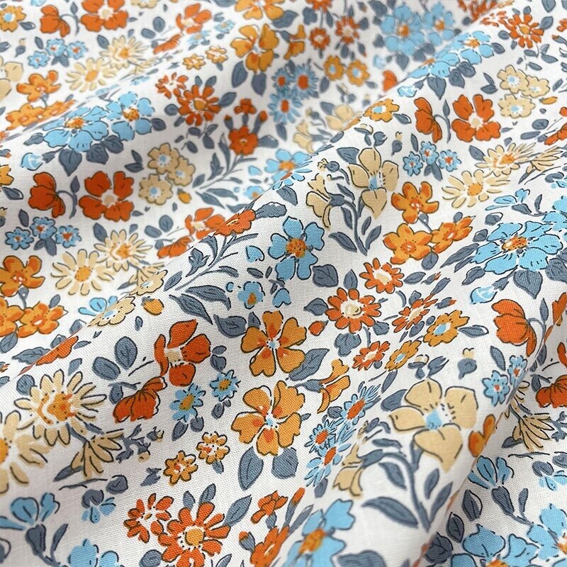 Tissu En Popeline De Coton 145X50Cm, Petit Tissu Bloemen Giet Confectie De Gewaden D'été, vêtements Pour Enfants, Tissu De Travail