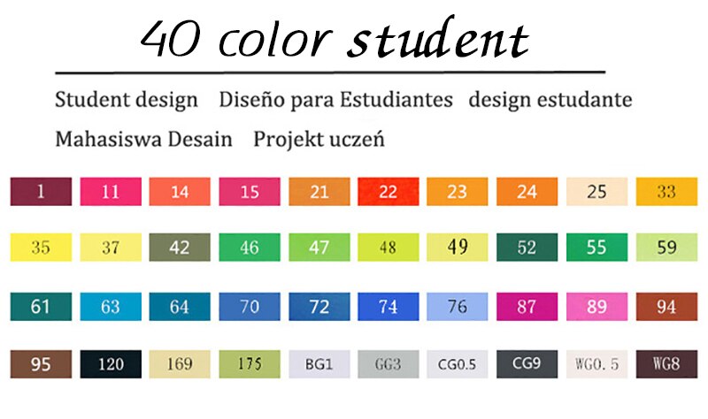 Marqueurs TouchFIVE 30/40/60/80 couleurs Art marqueurs ensemble double tête artiste croquis gras à base d'alcool marqueurs pour Animation Manga: 40 color students