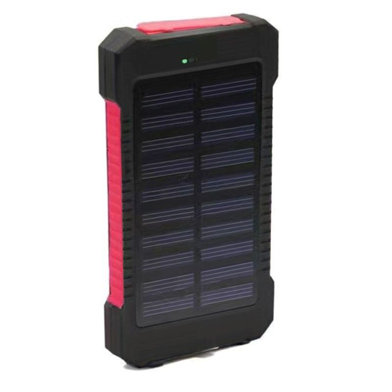 Producten Led Dual Usb-poorten Solar Panel Power Bank Case Beknopte En Vogue Stijl Charger Diy Kits Box Voor samsung 18 #820: red