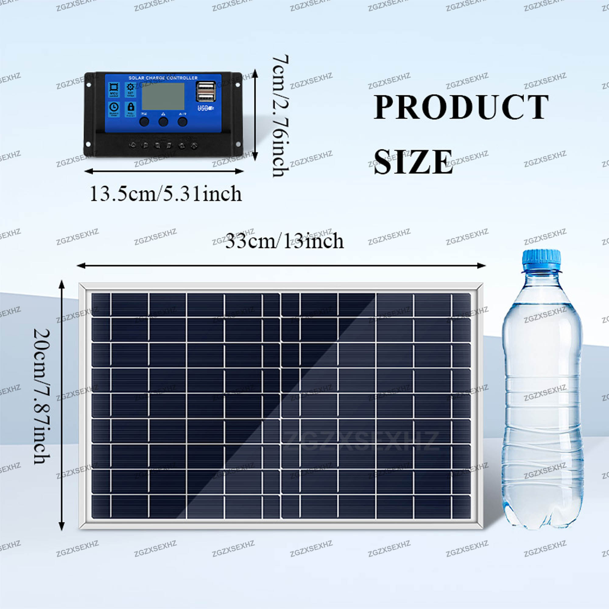 300W 12V Solpanel Kit - Komplett - 2 Paneler - Bärbar - USB Ström