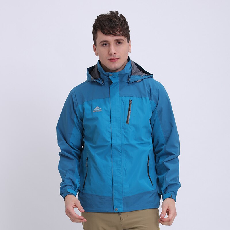 ROYALWAY Mens Hooded Windbreaker Waterproof Quick Drying Outdoor Travel Windproof Jackets Male ROM3137CS