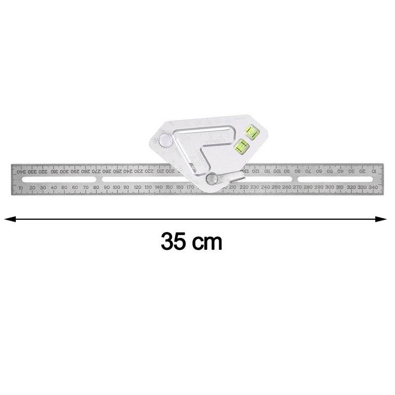 Regla para carpintería multifunción, regla para ángulo de ingeniería multifunción, regla para carpintería combinación de regla, escuadra de medición D0V5 1 unidad