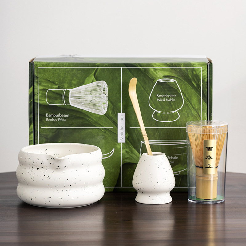 Batidor de té blanco Matcha, utensilios de té para ceremonia japonesa, herramienta de té Chasen de bambú, cepillo de té, exquisito Kit Matcha para juego de té, 1/2/4/6 Uds.: Azul