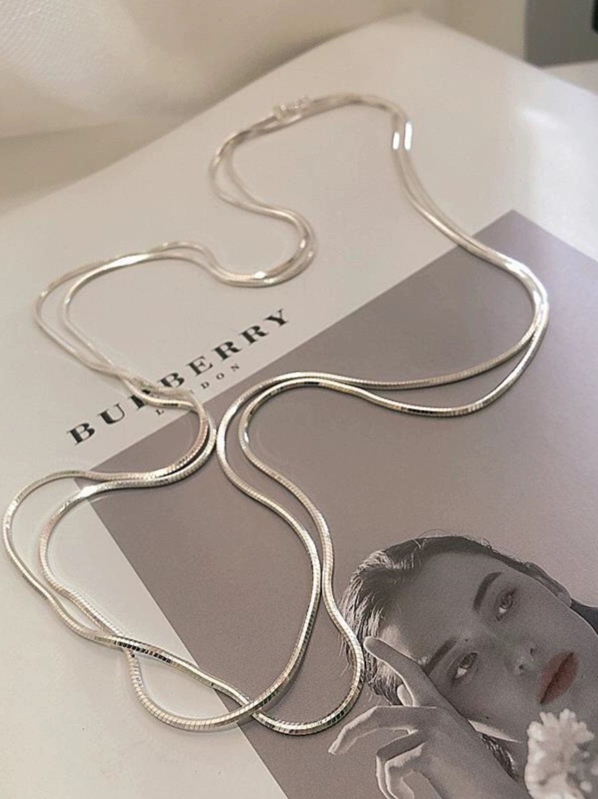 Double Layer 120cm Snake Chains Neckalce for Women Stainless Steel Long Sweater Necklaces Chaoker Jewelry