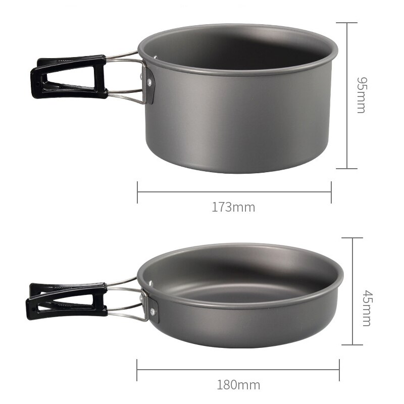 Cozinhar kit de tamanho grande, chaleira, conjunto com acessórios para o ar livre, acampamento, caminhadas e piquenique