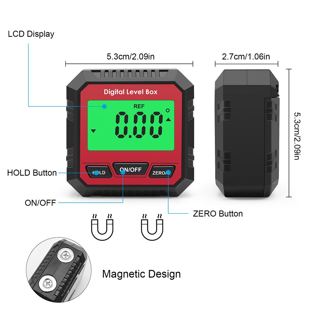 Mini Magnet Digitale Inclinometro Ebene Kasten Messgerät Winkel Meter Finder Winkelmesser Basis Kleine Elektronische Winkelmesser Sauerei Werkzeug: E