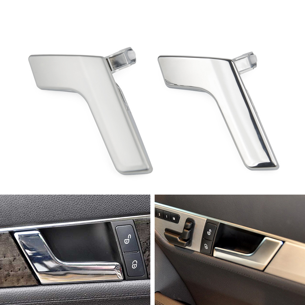 Manija cromada para puerta Interior izquierda y derecha mejorada, para Mercedes Benz W204 Clase C GLK300 C180 C200 C300