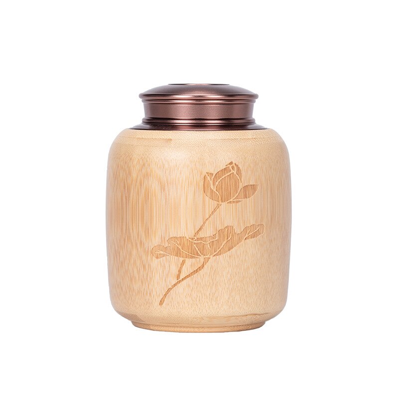 Bamboo Sealed Tea Caddy Handmade Wood Chinese Style Bamboo Container Portable Bamboo Tea Canister for Household Use