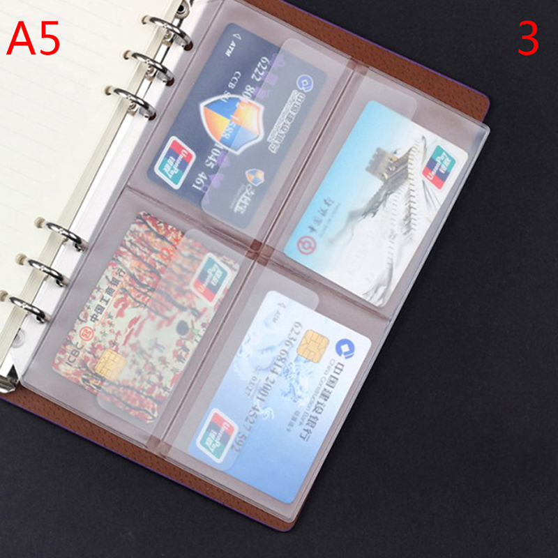 1PC A5/A6 Loose-leaf PVC Matte Organizer Clear Plastic Storage Pouch Bag Collection Folder Card Zipper Bag Portable Stationery: A5 card
