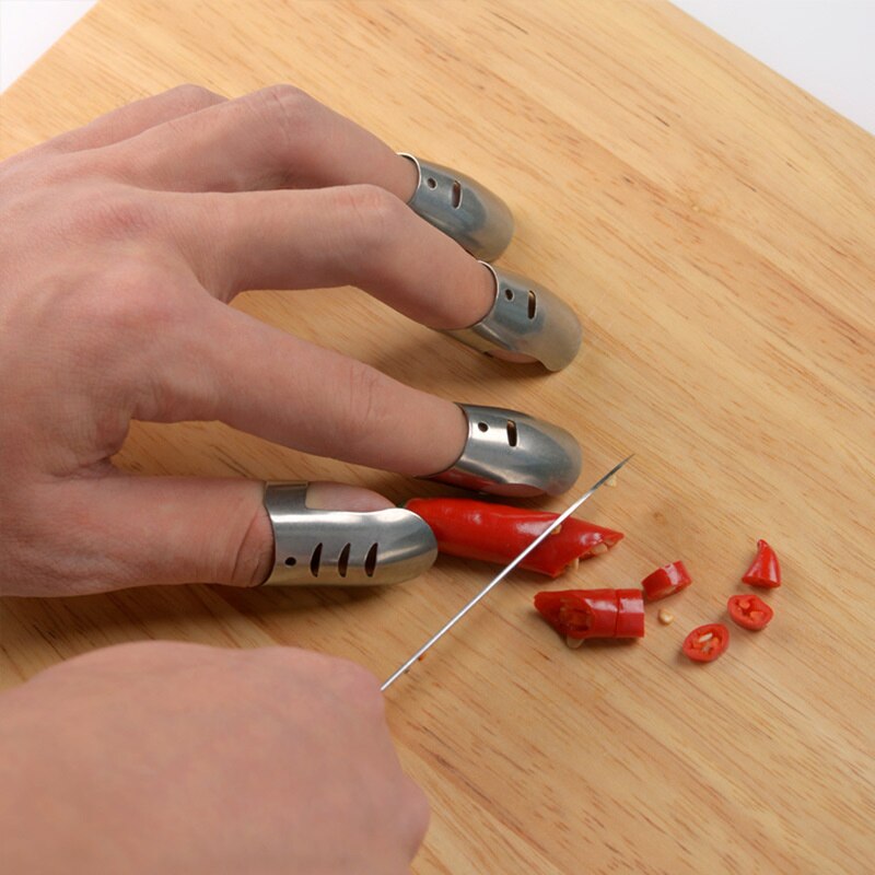 4Pcs Finger Guard Protect Hand Anti Cutting Protector Knife Cut Finger Protection Tool Stainless Steel Armor Kitchen Tool Gadget