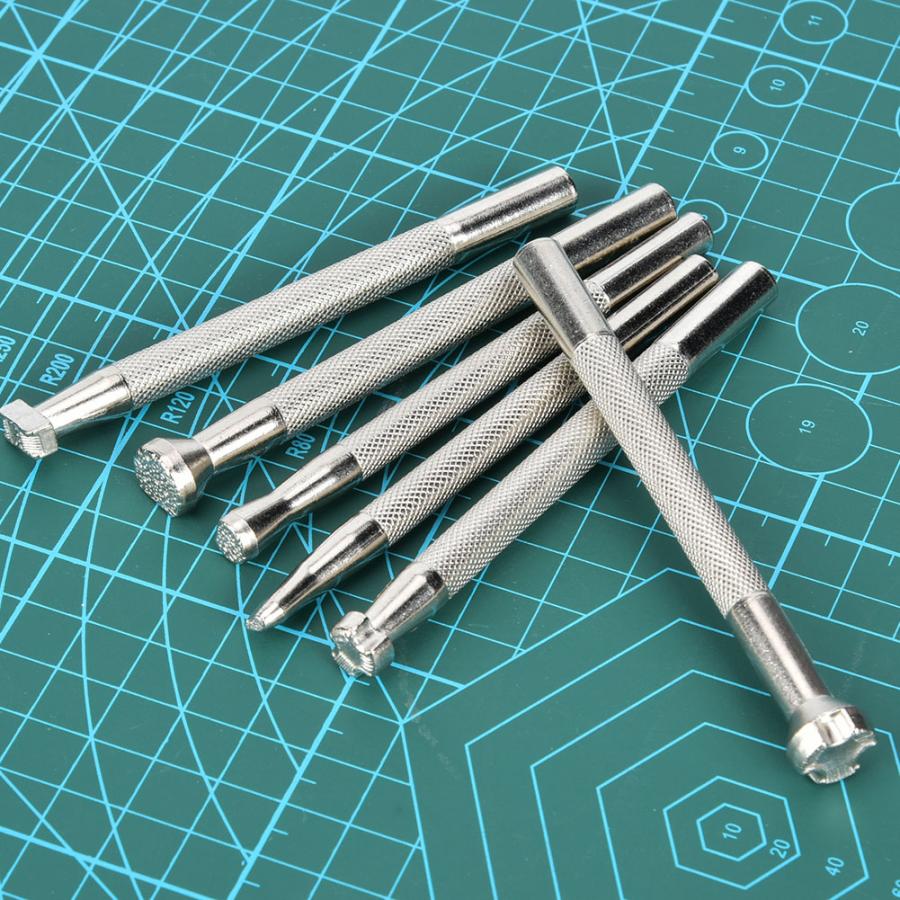 6 stuks leerbewerkingsgereedschap, antislip visafdrukgereedschap, patroonhandvat, doe-het-zelf handwerk leerbewerkingsgereedschap