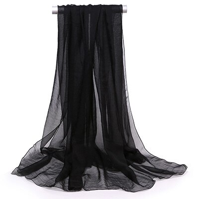 150*90cm solide hvite kvinner vanlig boble chiffon skjerf hijab wrap printe solide sjal strand utendørs store silke skjerf sjal kvinne: 04