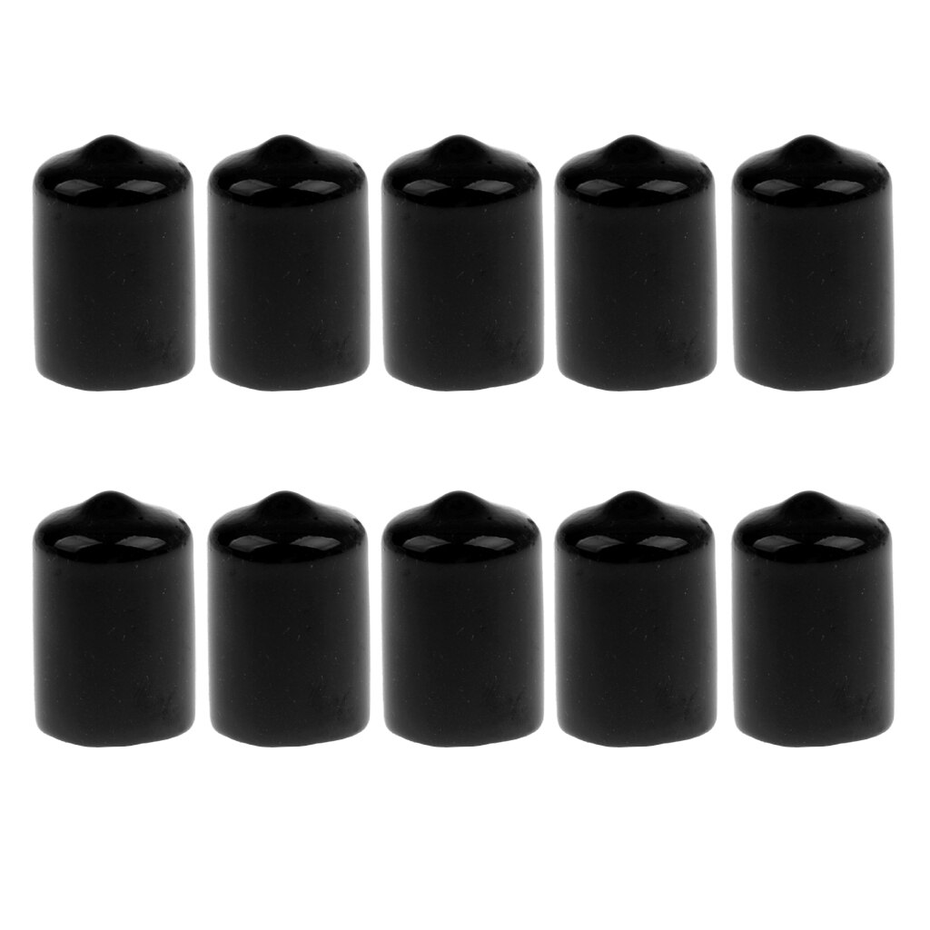 10Pcs Pool Cue Tip Protector, non Slip Biljart Pool Cue Hoofd Rubber Case Stok Bescherming Cap Accessoire, Zwart