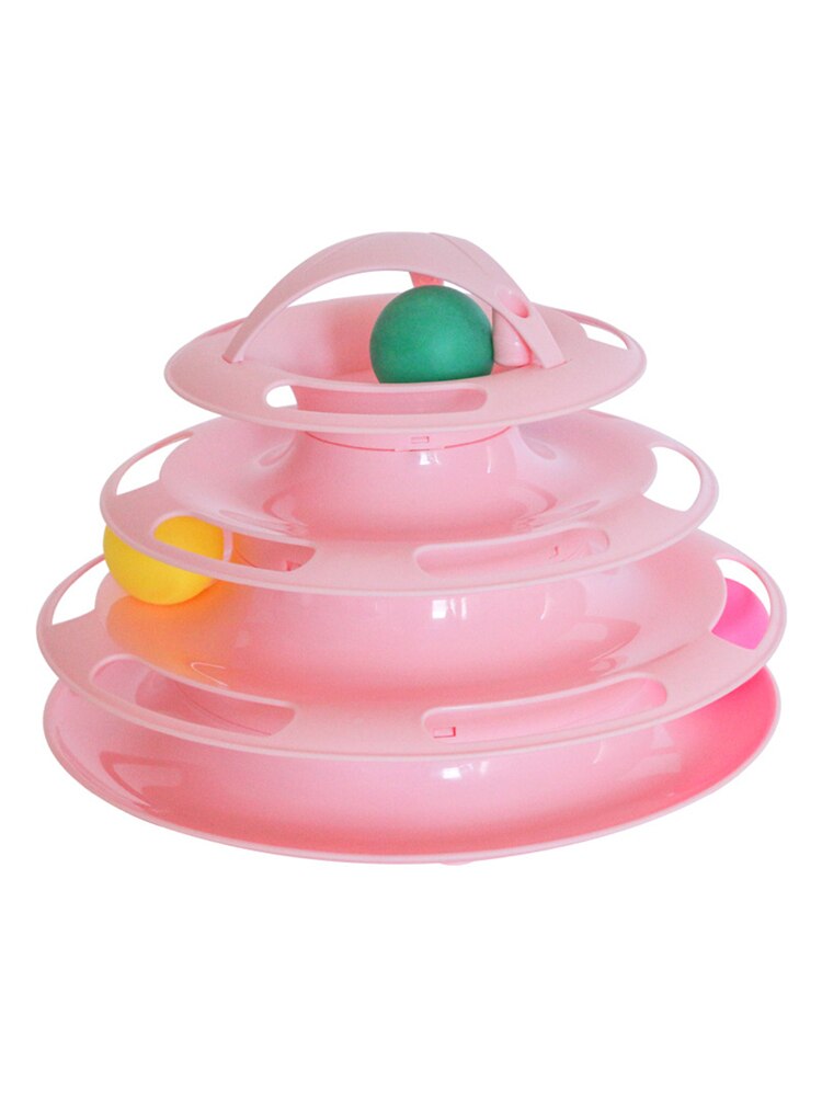3/4 Levels Cat Toy Tower Training Amusement Plate Kitten Tower Tracks Disc Cat Intelligence Amusement Triple Disc Pet Products