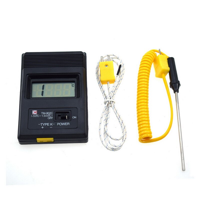 Tm902c (-50c to 1300c)  temperaturmätare digital k-typ termometersensor+termoelementsonddetektor: Svart