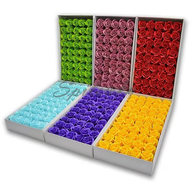 50 stks/partij Kunstbloem Rozen Hoofden Dia4.5cm Schoonheid Bruiloft Valentijnsdag Cadeau Rozen Boeket Thuis Party Decoratie Bloemen