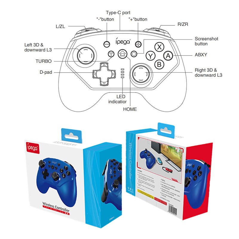 Ipega PG-9162 Gamepad Voor Nintendo Switch Ns-Switch Console Bluetooth Wireless Gamepad Usb Joystick Controller Controle Pc Tv Box