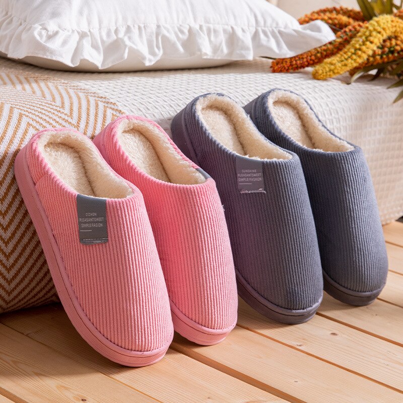 warm herren Hausschuhe Hausschuhe Für Heimat Winter Nicht Unterhose Männlichen Frauen Haus Schuhe Streifen unisex Schlafzimmer Innen Plus größe