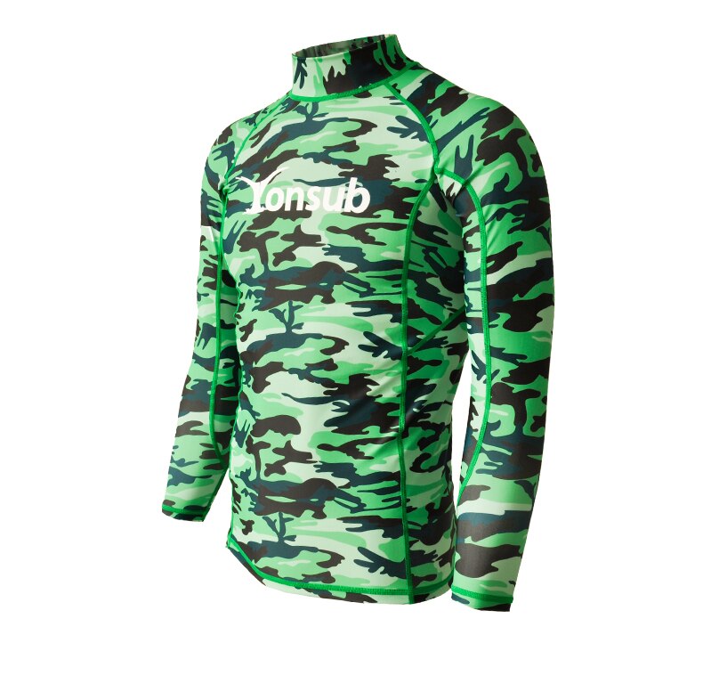 Camouflage rashguard wetsuit zonbescherming badpak lange mouwen surfen snorkelen zwempak badmode heren kwallenpak