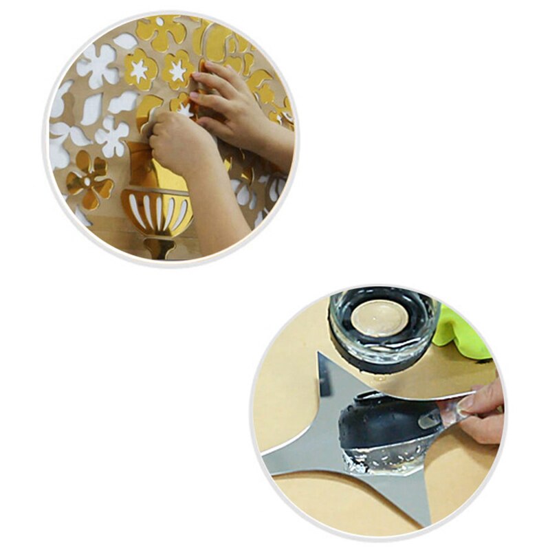 Home Decorative Wall Clock DIY Strip Rectangular Mirror Wall Clock Acrylic Strip Rectangular Mirror Sticker