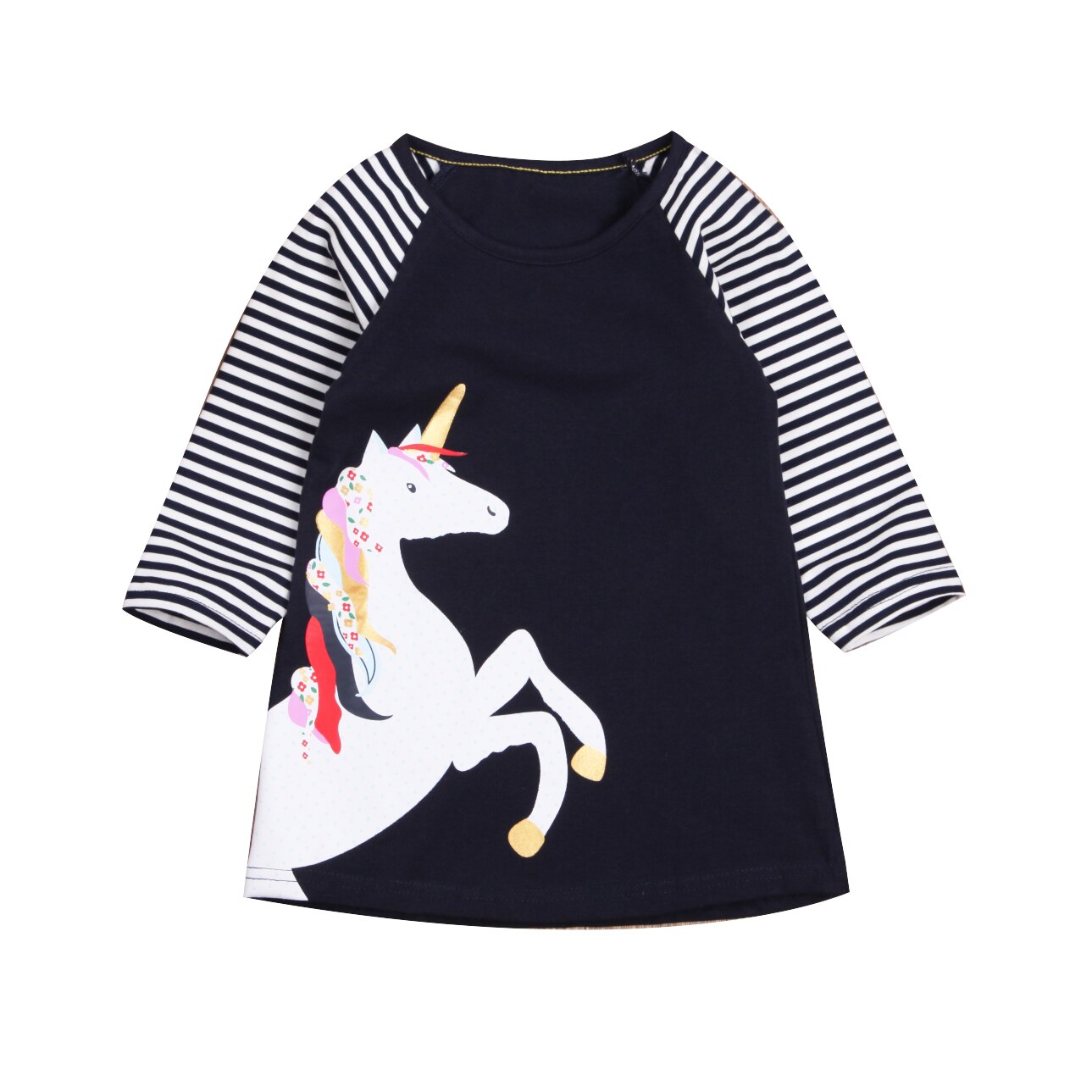 Langarm Kinder Kleider Für Mädchen Einhorn Vestidos Kinder Winter Party Kleid Baby Mädchen Kleidung Tier Cartoon Kostüm: Blau / 6m