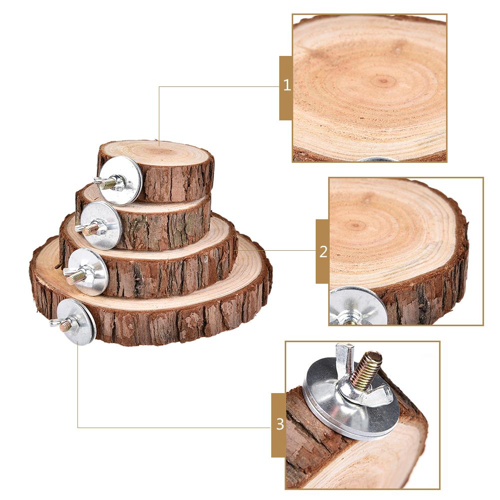 Tabla de troncos de madera Natural para hámster, plataforma de madera para Chinchilla, conejillo de indias, ardilla, Totoro, loro, para saltar, suministros de juguetes para mascotas pequeñas